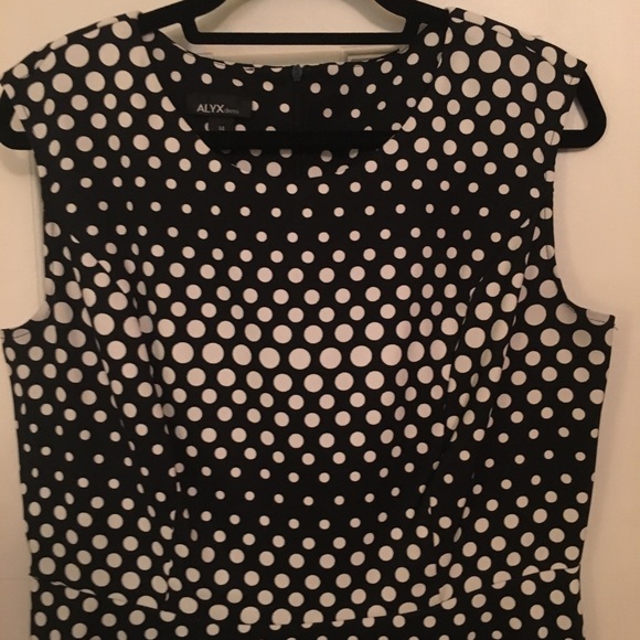 EUC Alyx Black White Polka Dot Skater Dress 14 - Picture 3 of 5